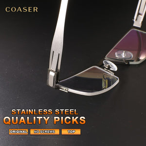Germany Quality Stainless Steel Metal Frame Glasses Men Square Myopia Prescription Eyewear Optical Eyeglasses Spectacle