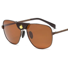 Load image into Gallery viewer, Ggovo Brand Designer Men&#39;s Metallic Leather Polarized Sunglasses  Sun Glasses For Men UV400 Oculos De Sol