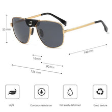 Load image into Gallery viewer, Ggovo Brand Designer Men&#39;s Metallic Leather Polarized Sunglasses  Sun Glasses For Men UV400 Oculos De Sol