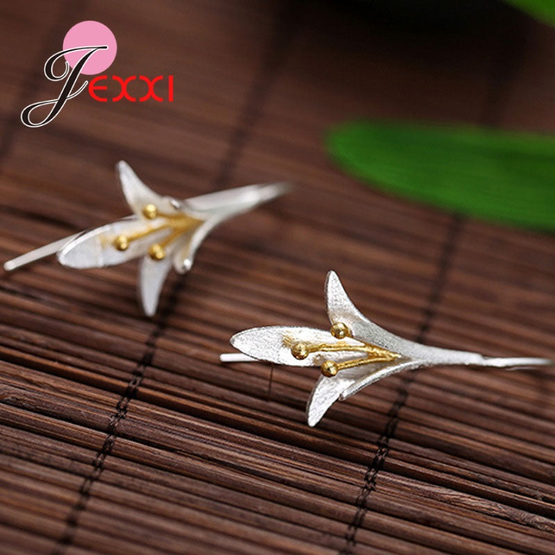 Beautiful Flowers 925 Sterling Silver Long Earrings Design Summer Styles For Women Girls Party Earring Jewelry