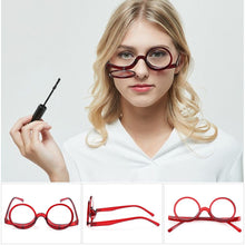 Load image into Gallery viewer, Gift +10~+40 Folding Clamshell Reading Glasses Rotating Magnifying Resin Frame Presbyopic Glasses Makeup Eyewear