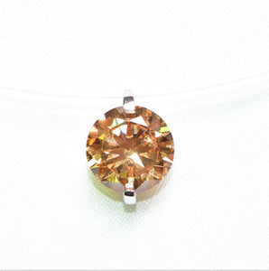 Gift Bag 8 Color 6MM Pink Silver Red Zircon Chokers Necklaces Transparent Fishing Line Simple Pendant Necklace Jewelry For Women