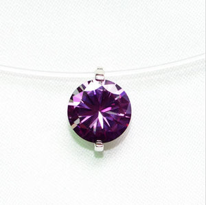 Gift Bag 8 Color 6MM Pink Silver Red Zircon Chokers Necklaces Transparent Fishing Line Simple Pendant Necklace Jewelry For Women
