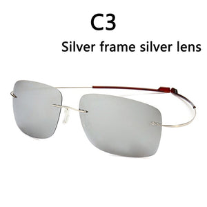 GirlView Polarized Coated Sunglasses 100% Pure Titanium Rimless Sunglasses UV Protection UV400
