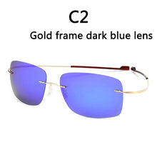 Load image into Gallery viewer, GirlView Polarized Coated Sunglasses 100% Pure Titanium Rimless Sunglasses UV Protection UV400