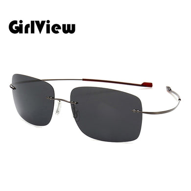 GirlView Polarized Coated Sunglasses 100% Pure Titanium Rimless Sunglasses UV Protection UV400