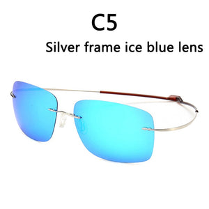 GirlView Polarized Coated Sunglasses 100% Pure Titanium Rimless Sunglasses UV Protection UV400