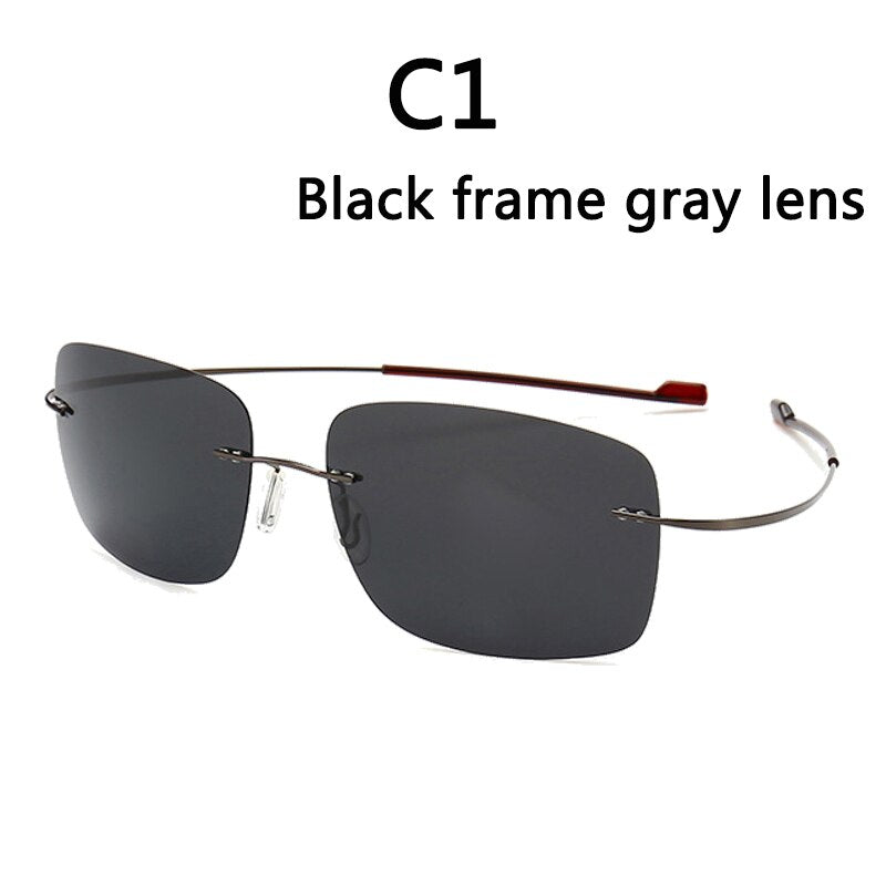 GirlView Polarized Coated Sunglasses 100% Pure Titanium Rimless Sunglasses UV Protection UV400