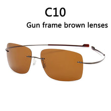 Load image into Gallery viewer, GirlView Polarized Coated Sunglasses 100% Pure Titanium Rimless Sunglasses UV Protection UV400
