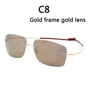 GirlView Polarized Coated Sunglasses 100% Pure Titanium Rimless Sunglasses UV Protection UV400