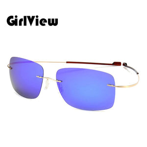 GirlView Polarized Coated Sunglasses 100% Pure Titanium Rimless Sunglasses UV Protection UV400
