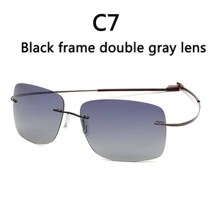 GirlView Polarized Coated Sunglasses 100% Pure Titanium Rimless Sunglasses UV Protection UV400
