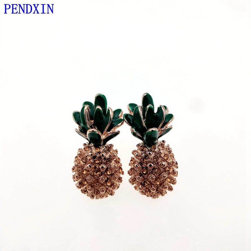 Girls' lovely earrings jewel drop pineapple gift is for a stylish woman with attractive fruit studs