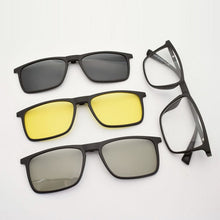 Load image into Gallery viewer, Glass Frame Men Super light Glasses Sunglasses Polarized Magnet With Buckle  Sleeve Yellow  Night-Vision Goggles 3d Movie Lens