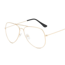Carica l&#39;immagine nel visualizzatore di Gallery, Glasses Alloy Gold Frame Glasses Classic Retro Optics Eyeglasses Transparent Clear Lens Women Men Espectacles Female