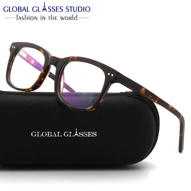 Glasses Eyeglasses Frames Acetate Eyewear Optical Glasses Myopia Prescription Lenses Vintage Men Black Blue 609G