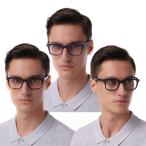 Glasses Eyeglasses Frames Acetate Eyewear Optical Glasses Myopia Prescription Lenses Vintage Men Black Blue 609G