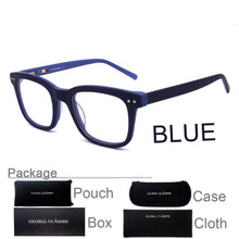 Load image into Gallery viewer, Glasses Eyeglasses Frames Acetate Eyewear Optical Glasses Myopia Prescription Lenses Vintage Men Black Blue 609G