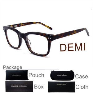Glasses Eyeglasses Frames Acetate Eyewear Optical Glasses Myopia Prescription Lenses Vintage Men Black Blue 609G