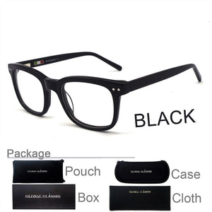 Glasses Eyeglasses Frames Acetate Eyewear Optical Glasses Myopia Prescription Lenses Vintage Men Black Blue 609G