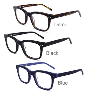 Glasses Eyeglasses Frames Acetate Eyewear Optical Glasses Myopia Prescription Lenses Vintage Men Black Blue 609G