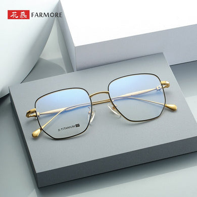 Glasses Frame Men's Pure Titanium Large Frame Retro Glasses Frame Big Face Women
