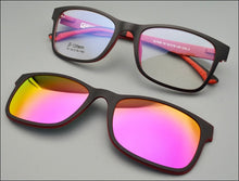 Load image into Gallery viewer, Glasses Frame For Women With Magnet Polarized Clip Sunglasses Ultem Glasses Full Rim Prescription Eyeglasses Uv400 Soft Temples