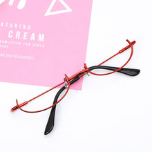 Load image into Gallery viewer, Glasses Frame Half Frames Personality No Lens Myopia Cosplay Party Decoration Eyewear Metal Photography Eyeglasses