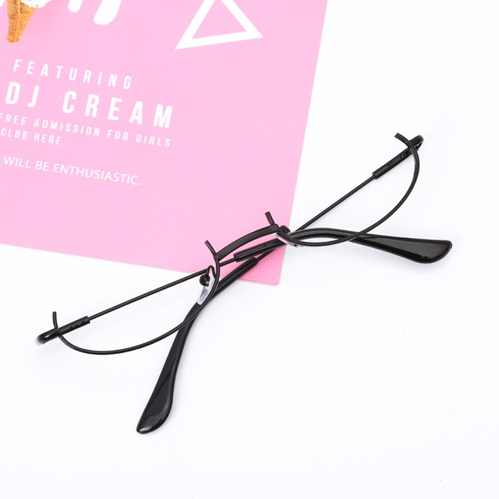 Glasses Frame Half Frames Personality No Lens Myopia Cosplay Party Decoration Eyewear Metal Photography Eyeglasses