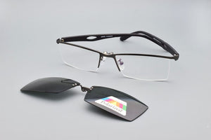 Glasses Frame Male Clip On Sunglasses Magnetic Myopia Yellow Night Vision Goggles Wireframe Eyebrow Frames For Men  Soft Temple