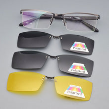 Load image into Gallery viewer, Glasses Frame Male Clip On Sunglasses Magnetic Myopia Yellow Night Vision Goggles Wireframe Eyebrow Frames For Men  Soft Temple