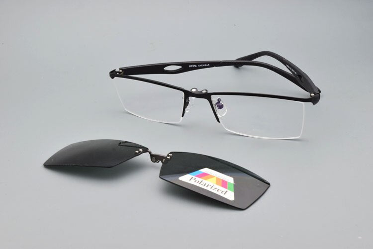 Glasses Frame Male Clip On Sunglasses Magnetic Myopia Yellow Night Vision Goggles Wireframe Eyebrow Frames For Men  Soft Temple