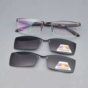 Glasses Frame Male Clip On Sunglasses Magnetic Myopia Yellow Night Vision Goggles Wireframe Eyebrow Frames For Men  Soft Temple
