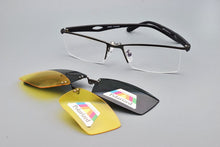 Load image into Gallery viewer, Glasses Frame Male Clip On Sunglasses Magnetic Myopia Yellow Night Vision Goggles Wireframe Eyebrow Frames For Men  Soft Temple