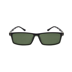 Glasses Frame Male Khaki Spectacles Full Square Frame  Brown Magnet Clips Myopia Eyeglasses Polarized Sunglasses Set Mirror