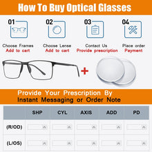 Load image into Gallery viewer, Glasses Frame Men Prescription Glasses Blue Light Glasses Myopia Glasses Square Metal Eyeglasses Men Computer Glasses 2023
