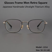 Load image into Gallery viewer, Glasses Frame Men Retro Square Japanese Handmade Ultralight Titanium Alloy Prescription Eyeglasses Women Myopia Eyewear Optics