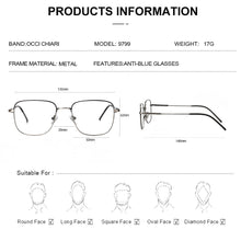 Load image into Gallery viewer, Glasses Frame Men Square Optics Frame Metal Computer Glasses For Men Myopia Prescription Eyeglasses Frames  Brand Eyewear