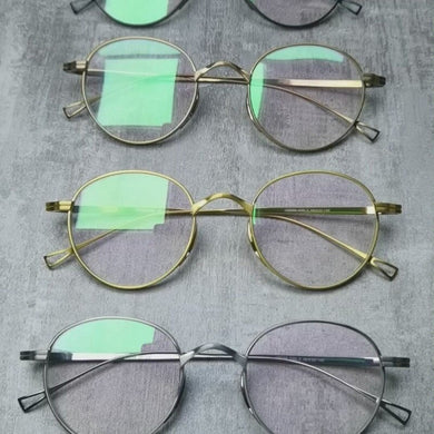 Glasses Frame Pure Titanium Handmade In Japan KMN Retro Oval Round Men Eyeglasses Myopia Reading Eyewear Frames Oculos De Grau