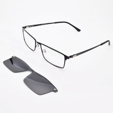 Carica l&#39;immagine nel visualizzatore di Gallery, Glasses Half Frame Square Male Wide Face Myopia Eyeglasses With Magnet Polarized Lens Sunglasses UltraLlight  Big Face Driving