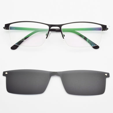 Glasses Half Frame Square Male Wide Face Myopia Eyeglasses With Magnet Polarized Lens Sunglasses UltraLlight  Big Face Driving