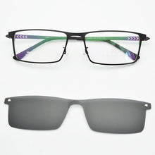 Carica l&#39;immagine nel visualizzatore di Gallery, Glasses Half Frame Square Male Wide Face Myopia Eyeglasses With Magnet Polarized Lens Sunglasses UltraLlight  Big Face Driving