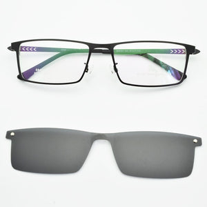 Glasses Half Frame Square Male Wide Face Myopia Eyeglasses With Magnet Polarized Lens Sunglasses UltraLlight  Big Face Driving