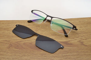 Glasses Half Frame Square Male Wide Face Myopia Eyeglasses With Magnet Polarized Lens Sunglasses UltraLlight  Big Face Driving