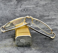 Load image into Gallery viewer, Glasses Material Lenses Foldable Antenna Reading Glasses with Golden Case +0.75 +1 +1.5 +1.75 +2 +2.25 +2.5 +2.75 +3 +3.5 +4