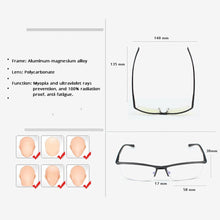 Carica l&#39;immagine nel visualizzatore di Gallery, Glasses Men Aluminum Computer Goggles Anti Blue Light Fatigue Radiation-resistant Male&#39;s Glasses Optical Eyeglasses Frame K130