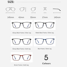 Carica l&#39;immagine nel visualizzatore di Gallery, Occhiali da uomo unisex anti luce blu per donne casual occhiali da computer occhiali da vista montatura per uomo/donna N8833 