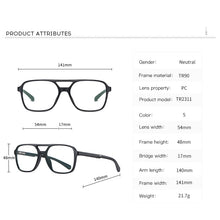 Carica l&#39;immagine nel visualizzatore di Gallery, Glasses Men Women Myopia Eyewear Anti Blue Light Lens Computer Goggles Optical Eyeglasses TR90 Frame For Male F2311