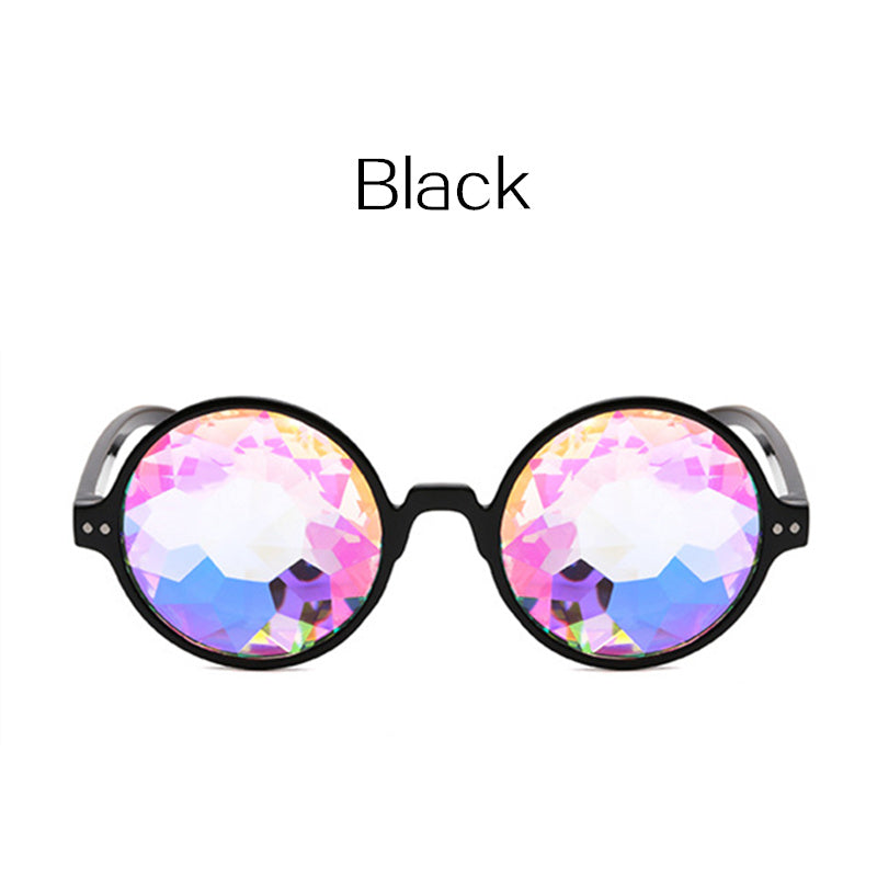 Glasses Rave Men Round Kaleidoscope Sunglasses Women Party Psychedelic Prism Diffracted Lens EDM Sunglasses Female glasses