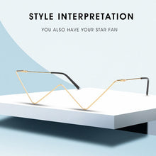 Load image into Gallery viewer, Glasses Women Triangle Half Frame Diamond Glasses Frame Retro Women Crystal Eyewear Glasses Without Lens Eyeglasses Frame